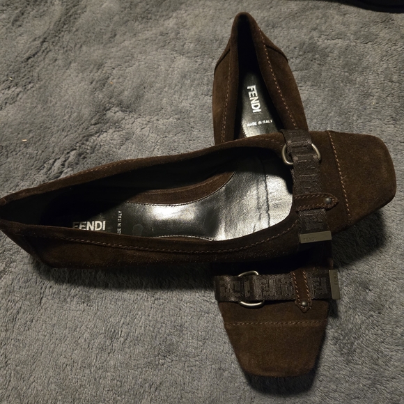 Fendi Women's Dark Brown Suede Loafers - Picture 7 of 8